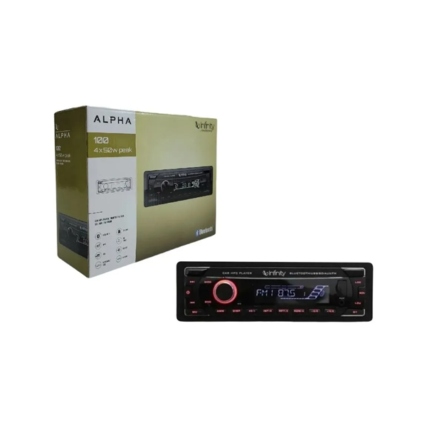 Auto Estéreo Infinity Alpha De Bluetooth Usb Aux Caratula