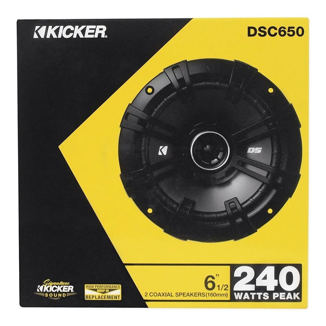 Set Bocinas Coaxiales Kicker Dsc650 240w 6.5 2 Vias Color Negro